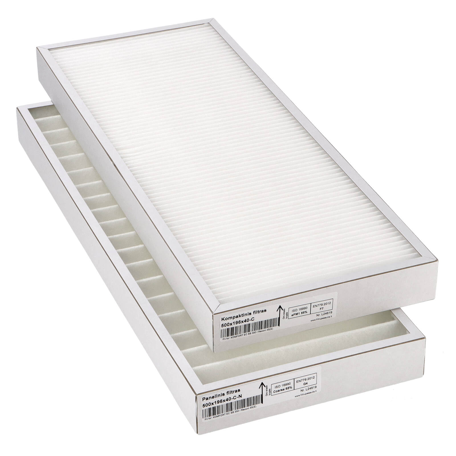 Blauberg Komfort EC SB 350 Filtersatz G4+F7 (Hausmarke) 500x196x40