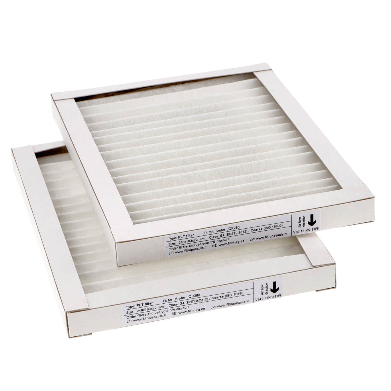 Brofer LQR280 Filtersatz G4+G4 248x183x22