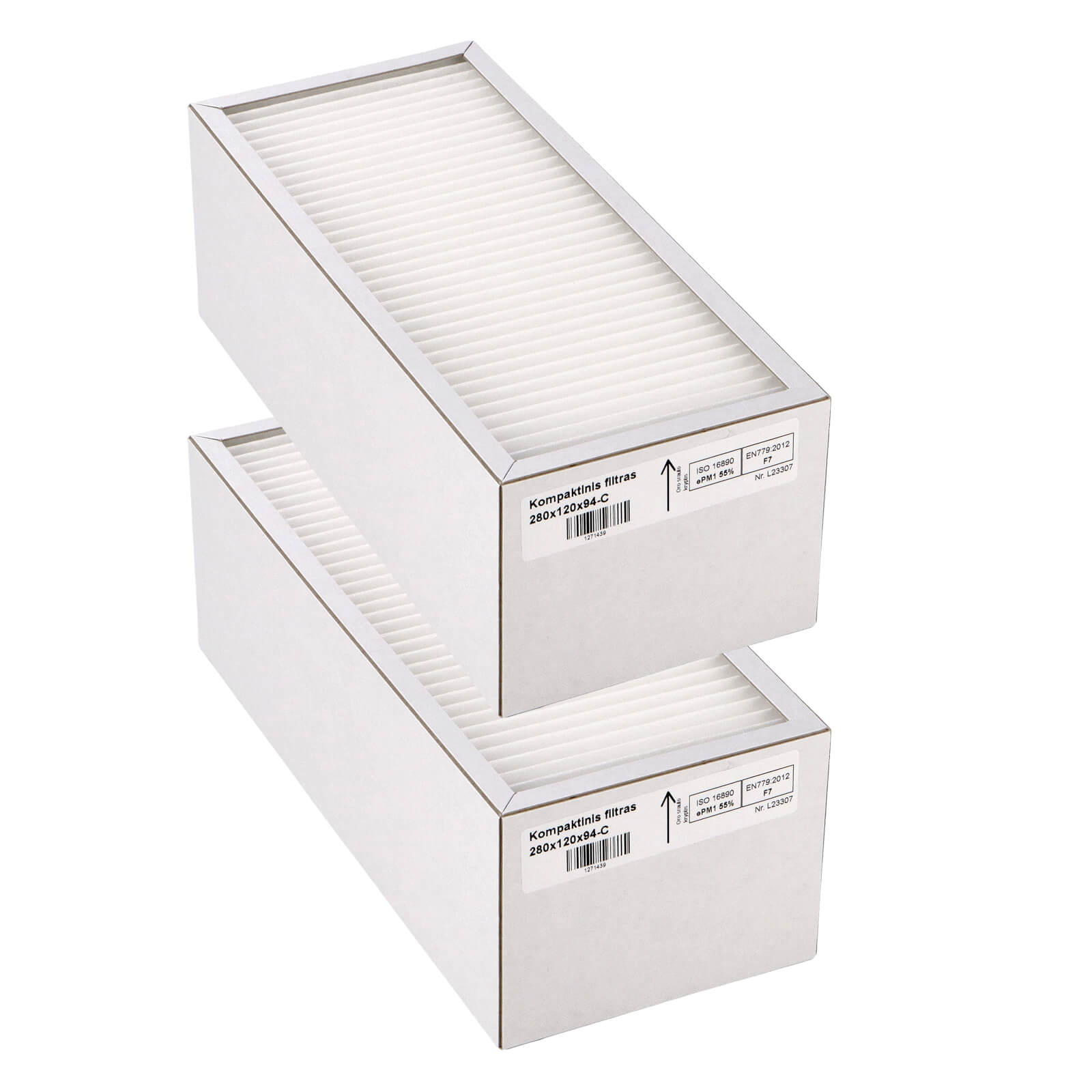 Ensy InoVent AHU-200H-V - 300BH-BV Filtersatz F7+F7 (Hausmarke) 280x120x94