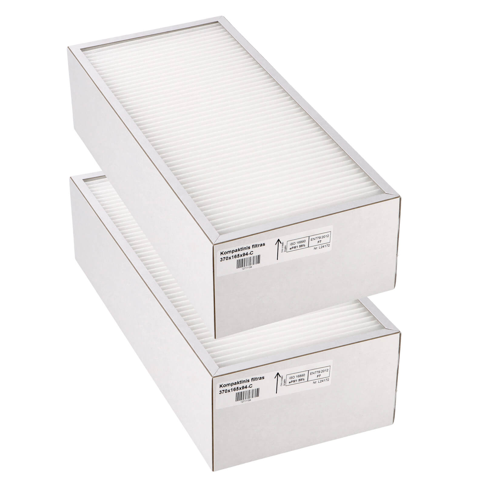 Ensy InoVent AHU-350BH-BV - 400BH-BV Filtersatz F7+F7 (Hausmarke) 370x165x94