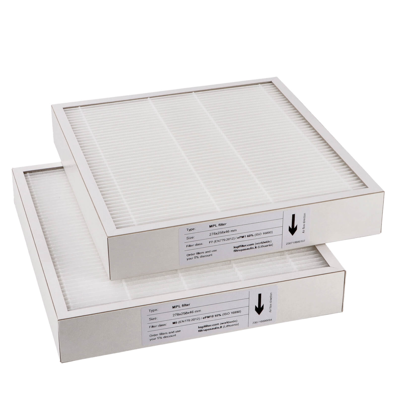 Komfovent Domekt R 250-400 F C6 Filtersatz M5+F7 (Hausmarke) 278x258x46