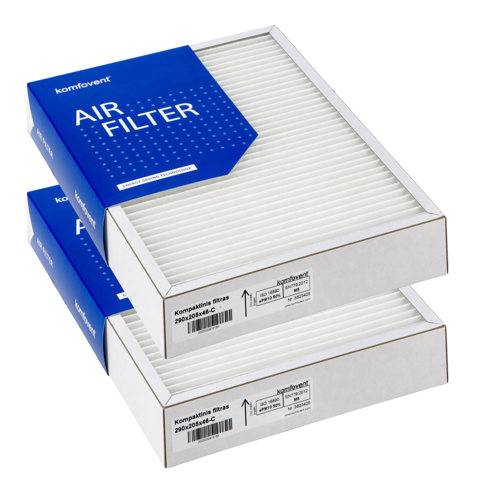 Komfovent Domekt R 300 V C6 C8 Filtersatz M5+M5 (Original) 290x205x46