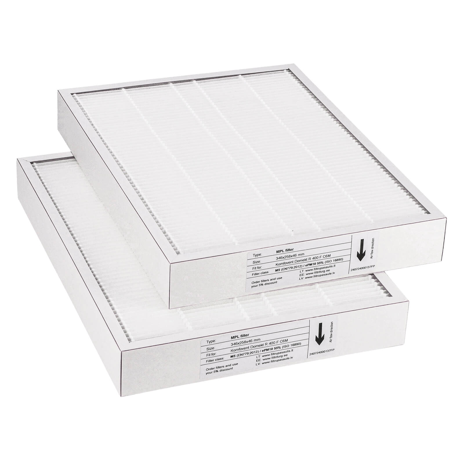 Komfovent Domekt R 400 F C6M Filtersatz M5+M5 (Hausmarke) 346x258x46
