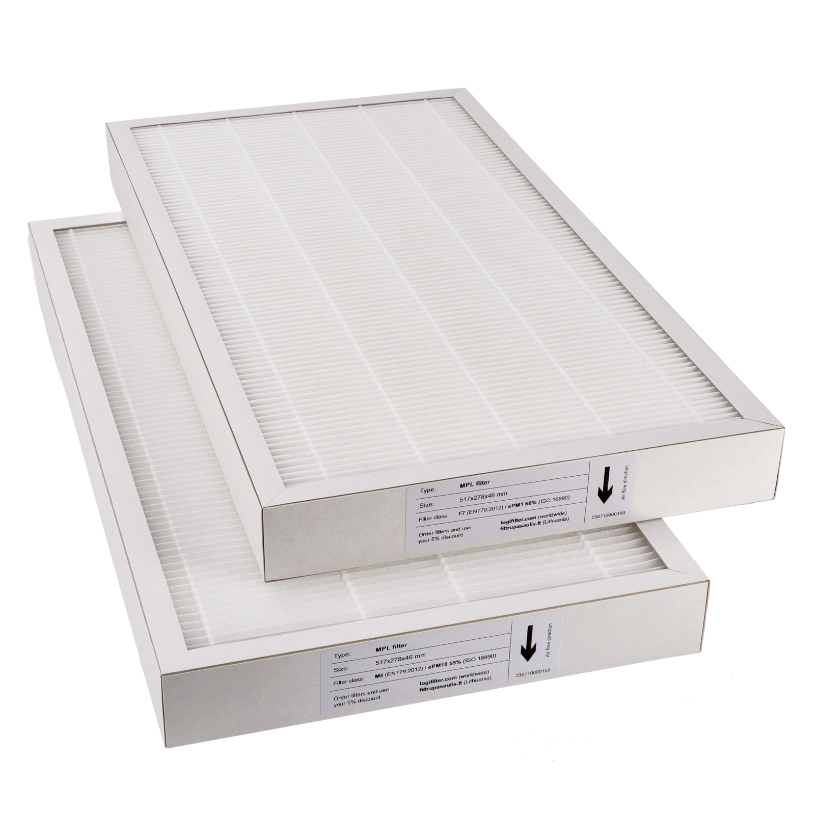 Komfovent Domekt R 450 V C6M Filtersatz M5+F7 (Hausmarke) 517x278x46