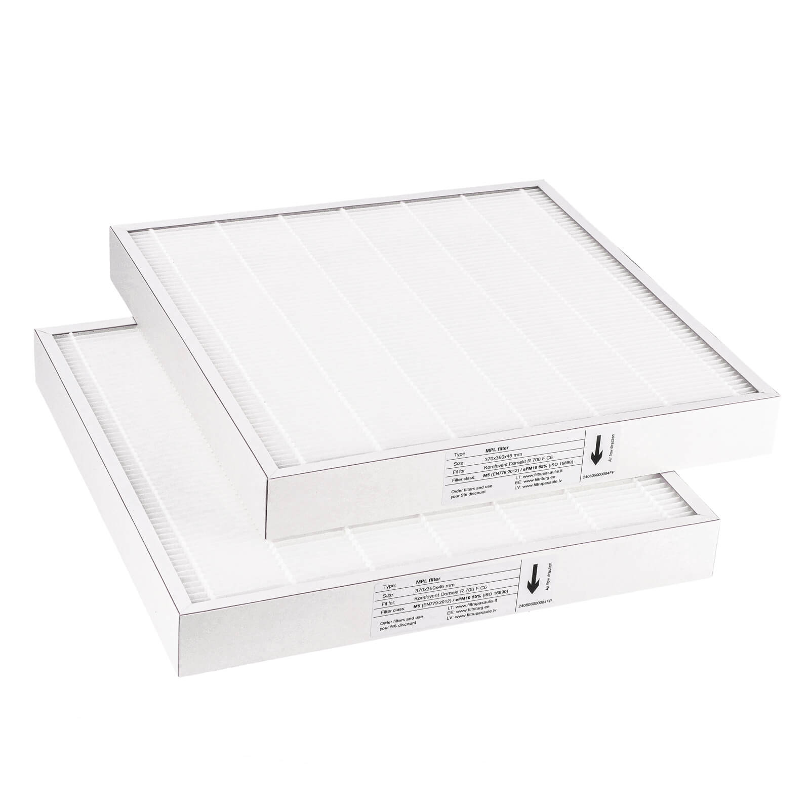 Komfovent Domekt R 700 F C6 Filtersatz M5+M5 (Hausmarke) 370x360x46