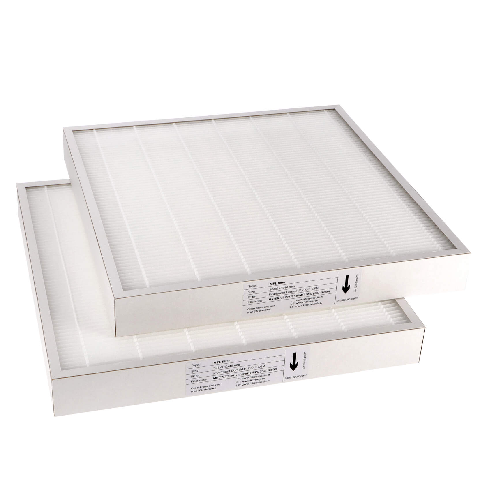 Komfovent Domekt R 700 F C6M Filtersatz M5+M5 (Hausmarke) 368x375x46