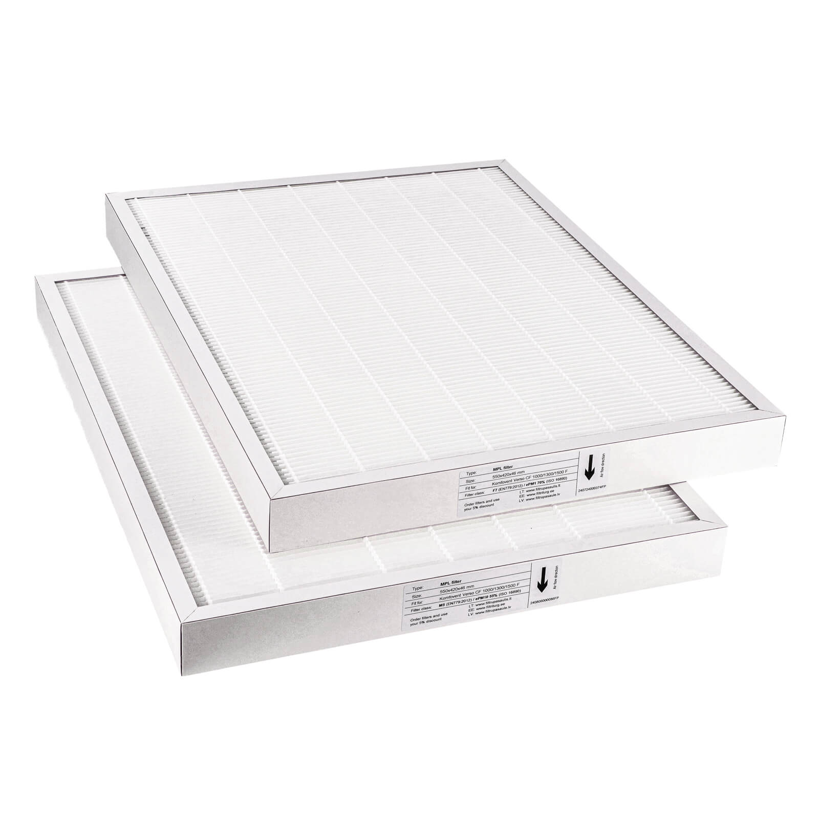 Komfovent Verso CF 1000-1300-1500 F Filtersatz M5+F7 (Hausmarke) 550x420x46