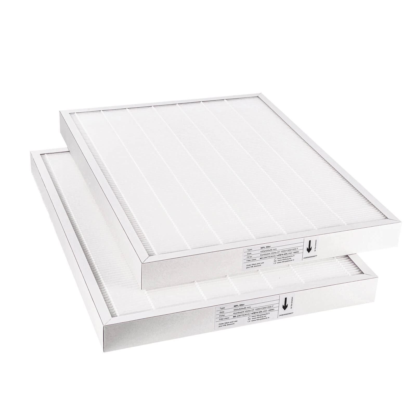 Komfovent Verso CF 1000-1300-1500 F Filtersatz M5+M5 (Hausmarke) 550x420x46