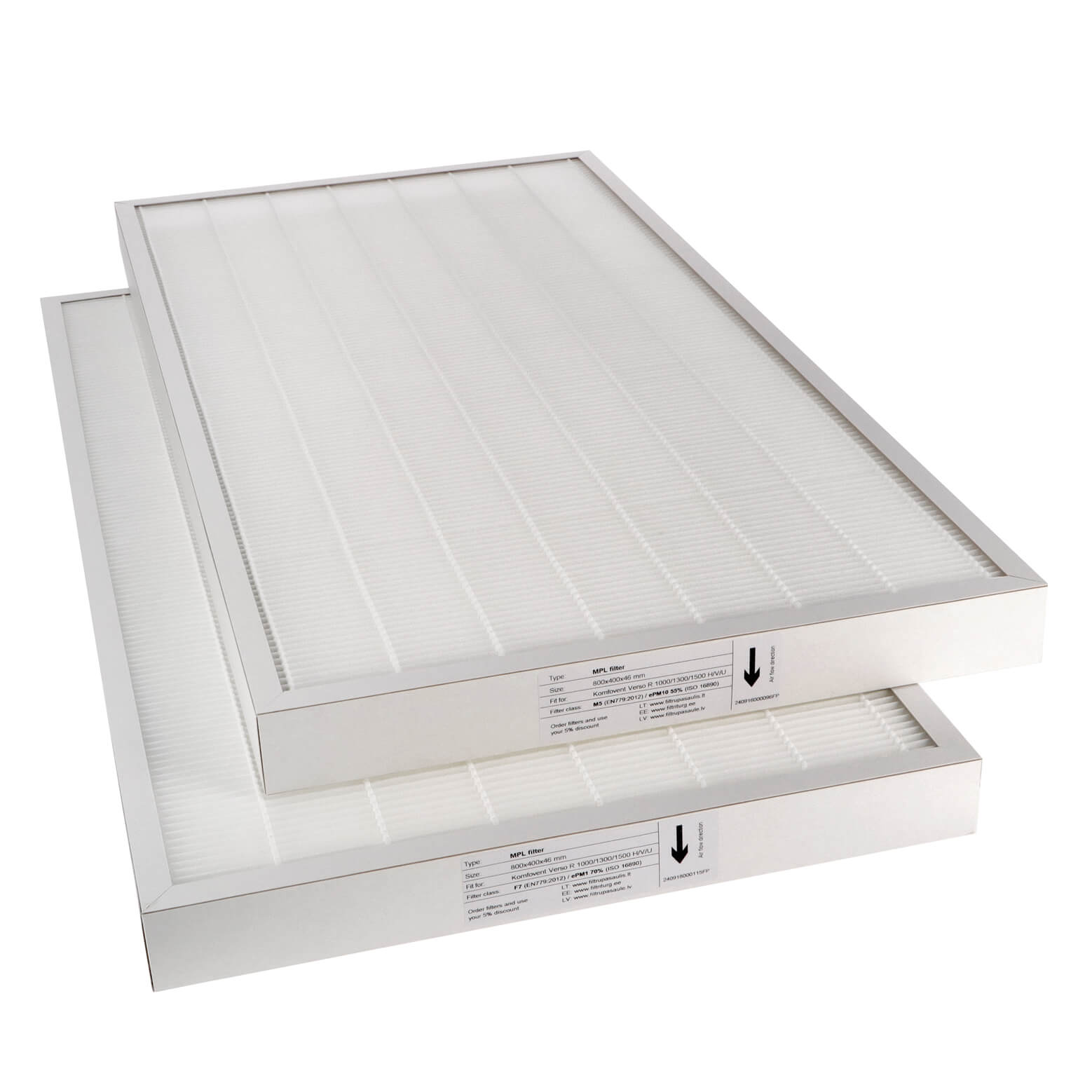 Komfovent Verso CF 1000-1300-1700-2300 H-V-U Filtersatz M5+M5 (Hausmarke) 800x400x46