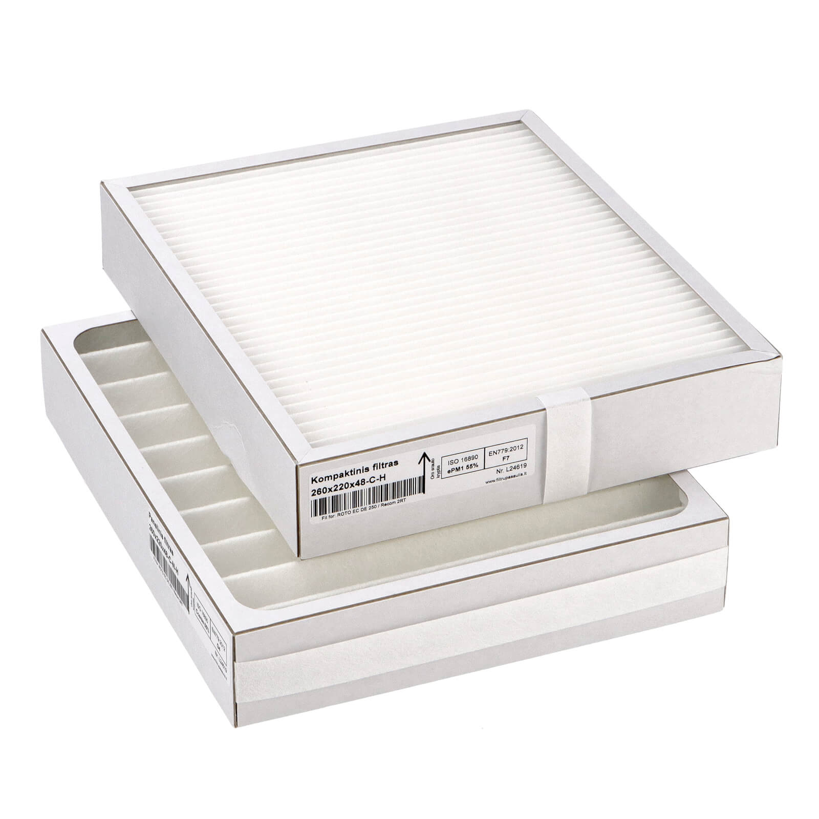 Recom 2RT Filtersatz G4+F7 (Hausmarke) 260x220x48