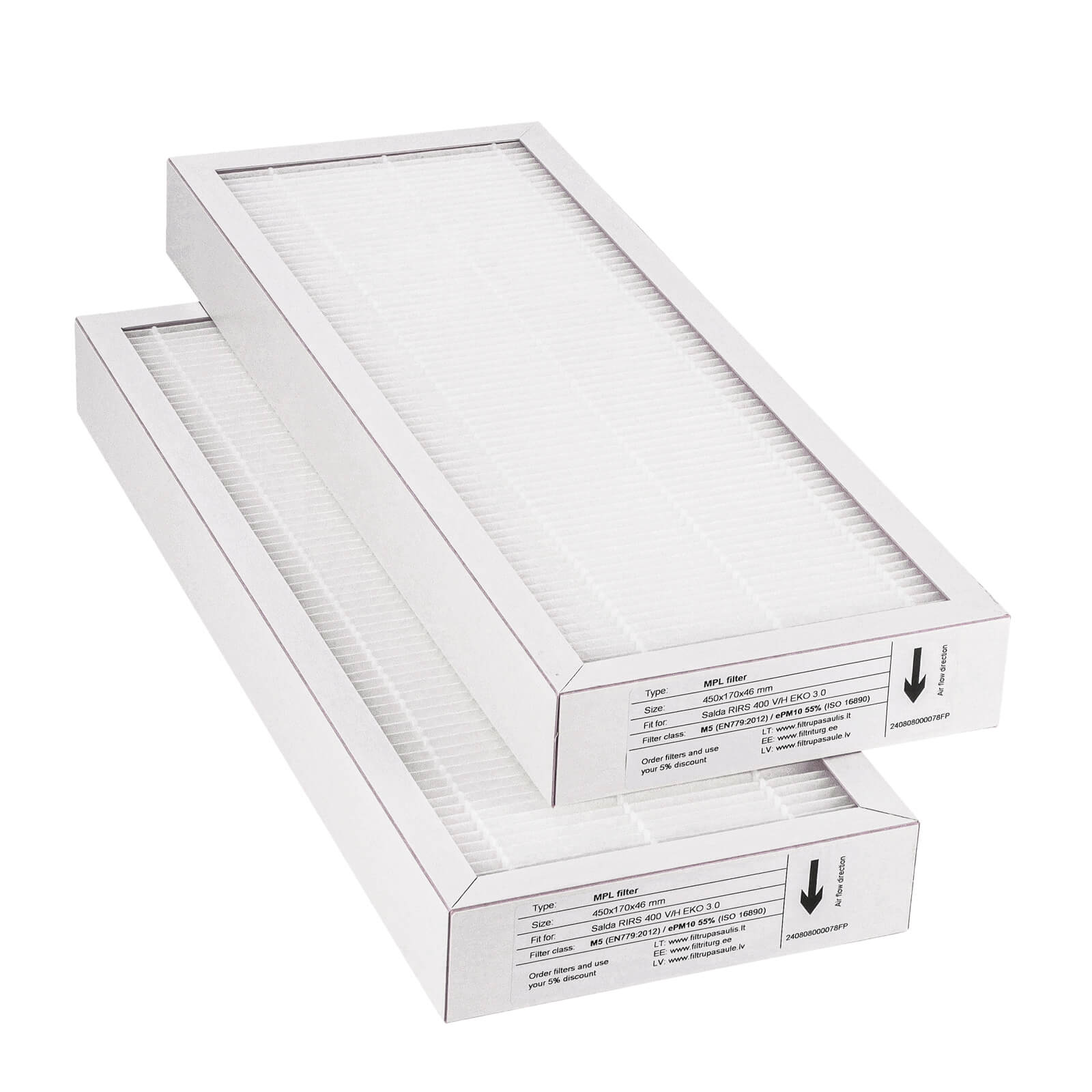 Salda RIRS 400 V-H EKO 3.0 Filtersatz M5+M5 (Hausmarke) 450x170x46