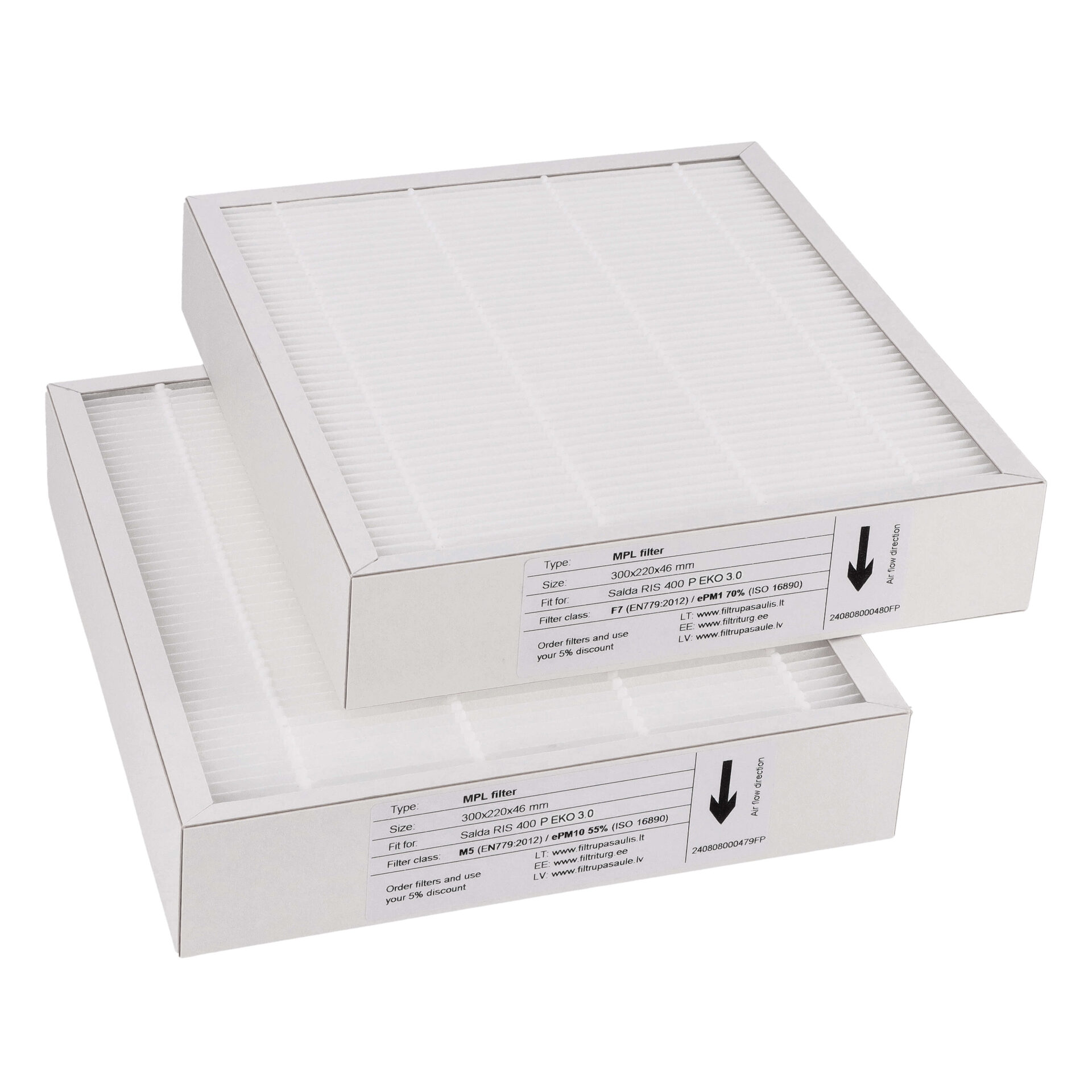 Salda RIS 400 P EKO 3.0 Filtersatz M5+F7 (Hausmarke) 300x220x46