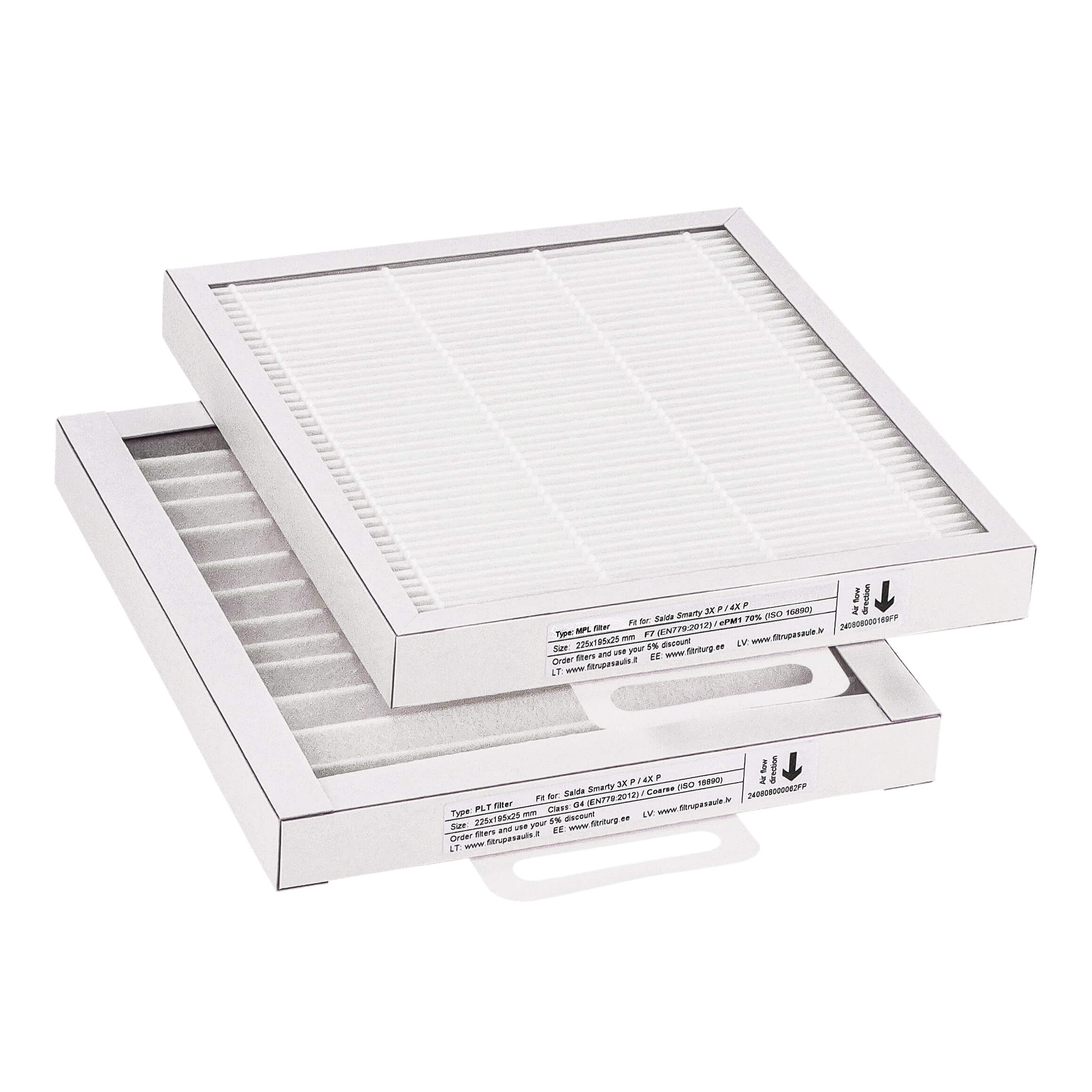 Salda Smarty 3X P - 4X P Filtersatz G4+F7 (Hausmarke) 225x195x25