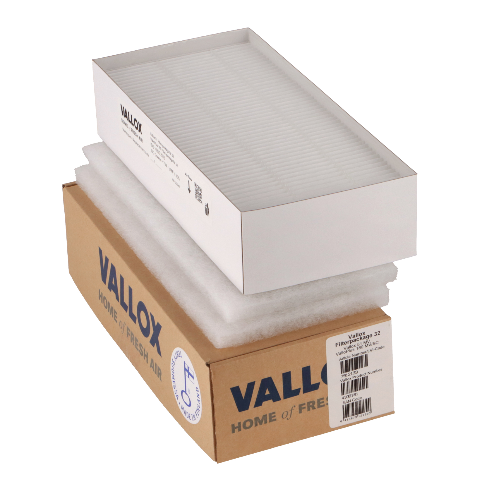 Vallox 51 MV / 51K MV Filterset Nr. 32 G4+G4+F7 (Original) 316x144x20 + 316x144x20 + 318x146x70