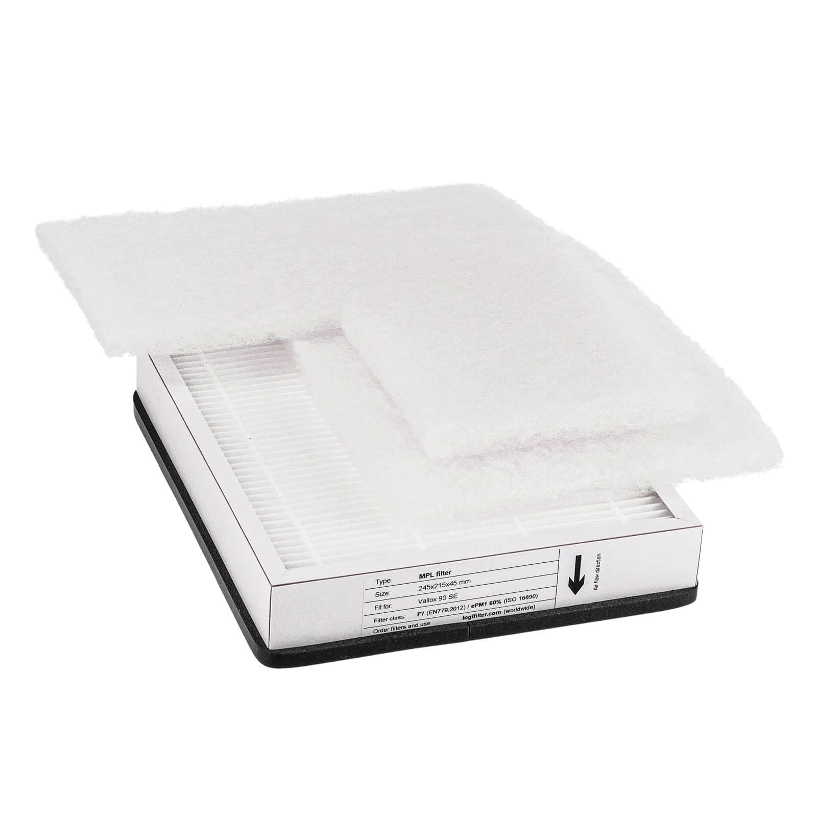 Vallox 90 SE-SC-MC Filtersatz Nr. 14 G4+G4+F7 (Hausmarke) 320x220x20 + 320x250x20 + 245x215x48