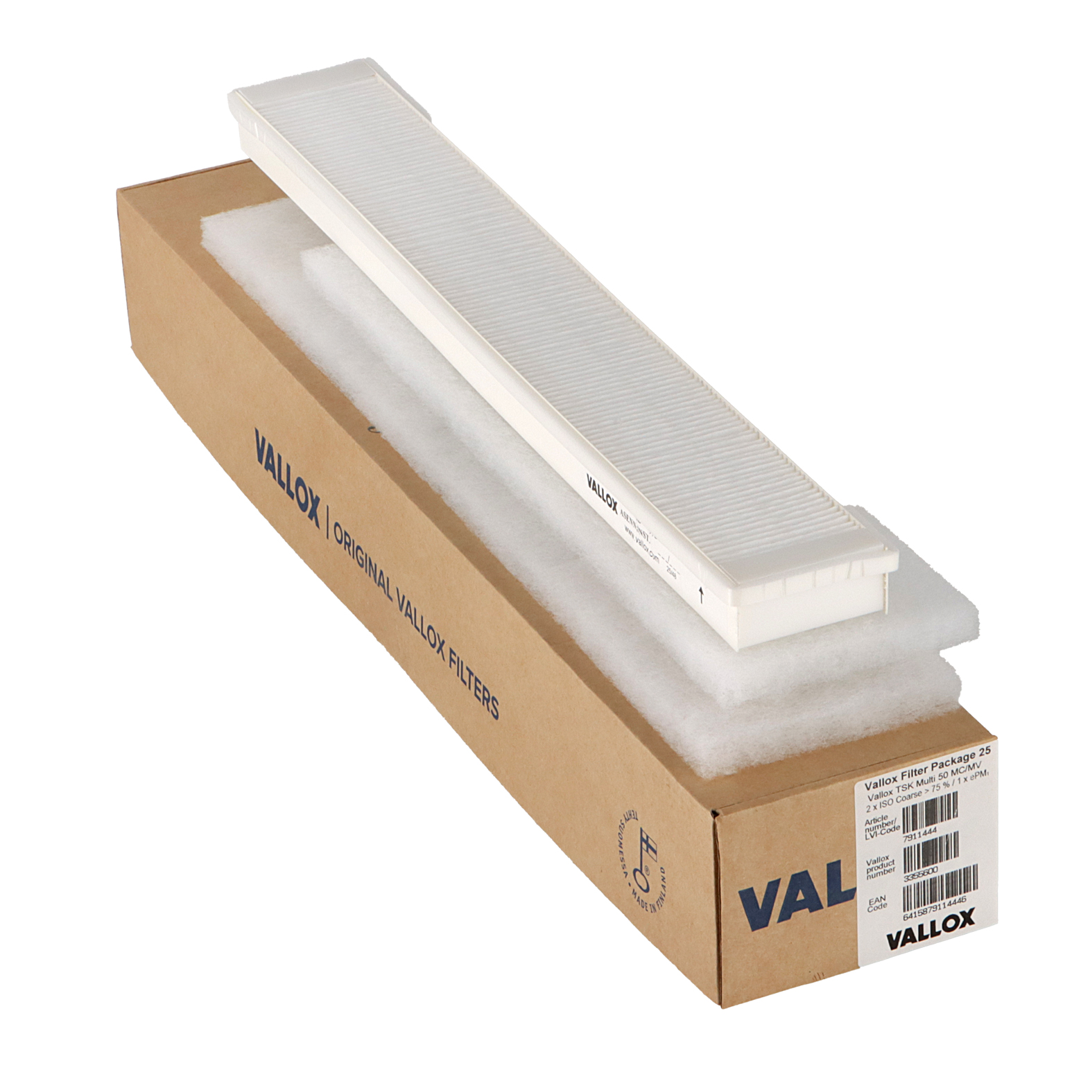 Vallox TSK Multi 50 MC/MV Filterset Nr. 25 G4+G4+F7 (Original) 400x105x20 + 500x105x20 + 500x70x25