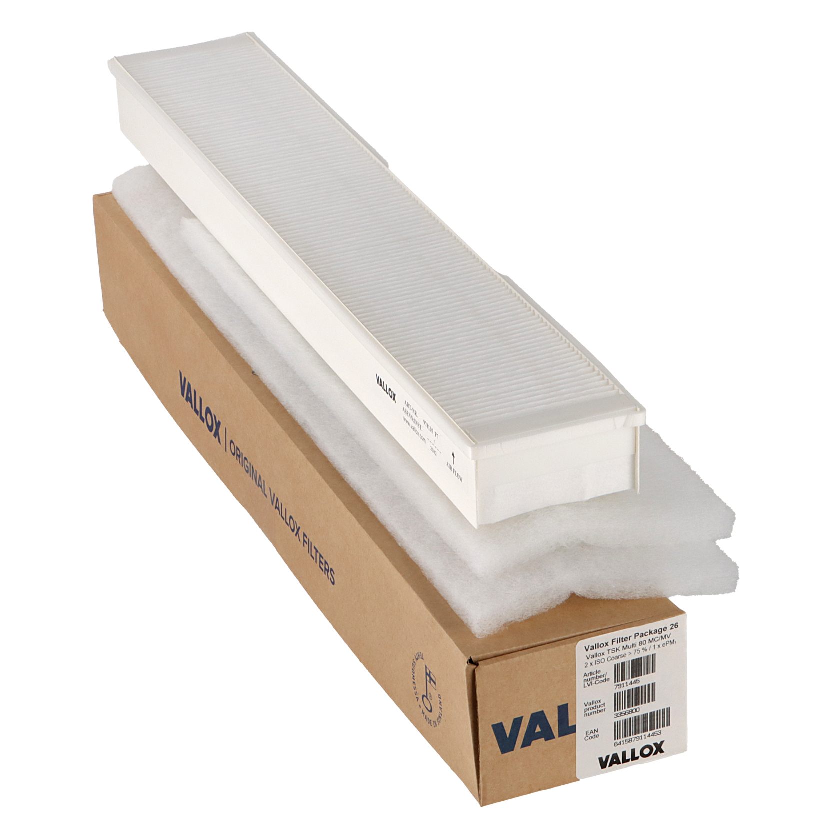 Vallox TSK Multi 80 MC/MV Filterset Nr. 26 G4+G4+F7 (Original) 450x145x20 + 580x145x20 + 580x97x48