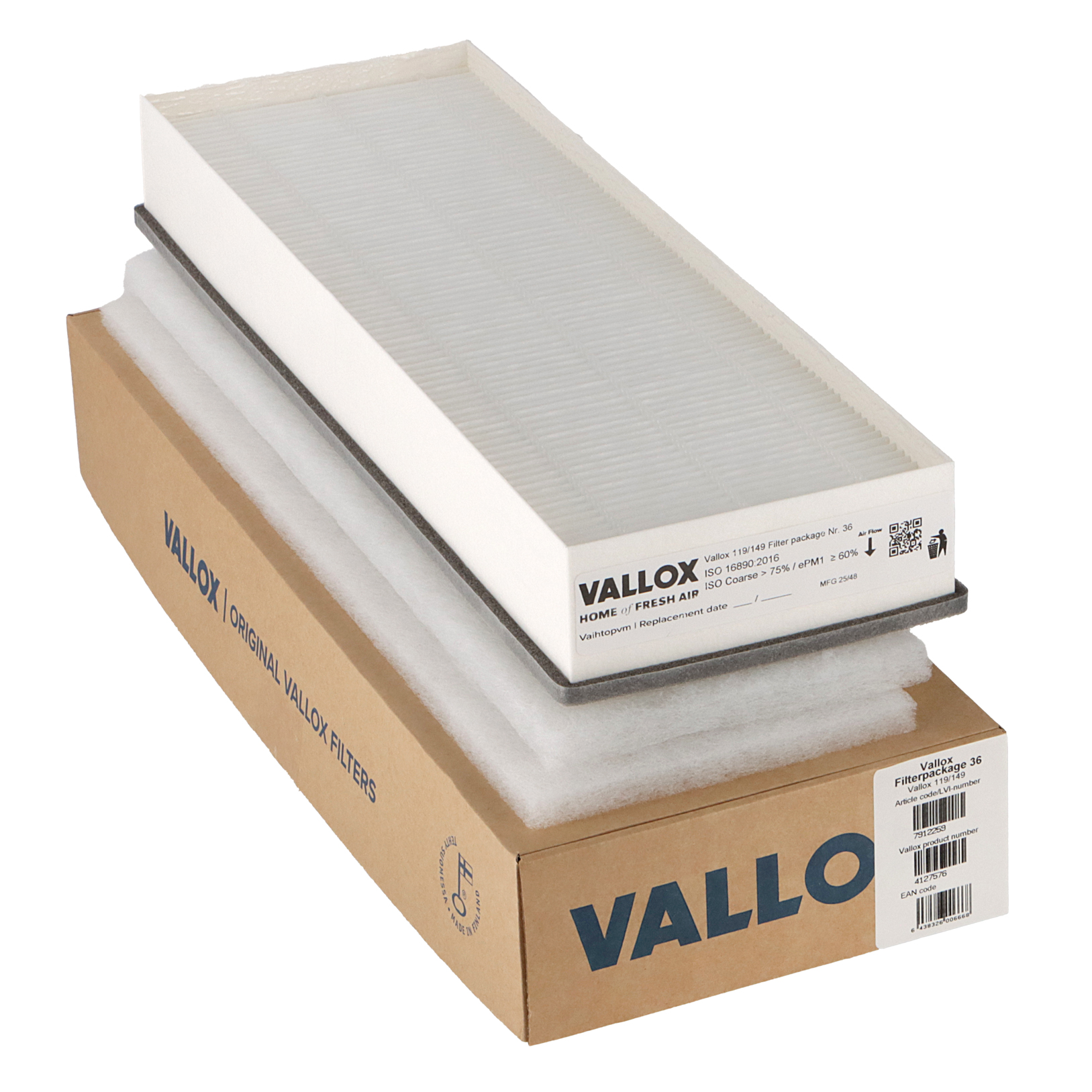 Vallox 119/149 Filterset Nr. 36 G4+G4+F7 (Original)