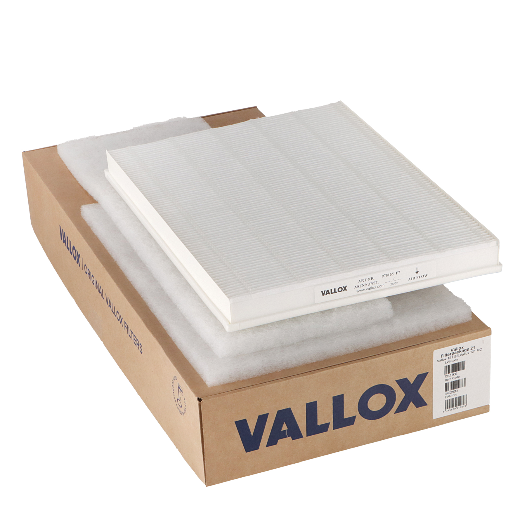 Vallox 121 SE/MC-Filterset Nr. 21 G4+G4+F7 (Original)