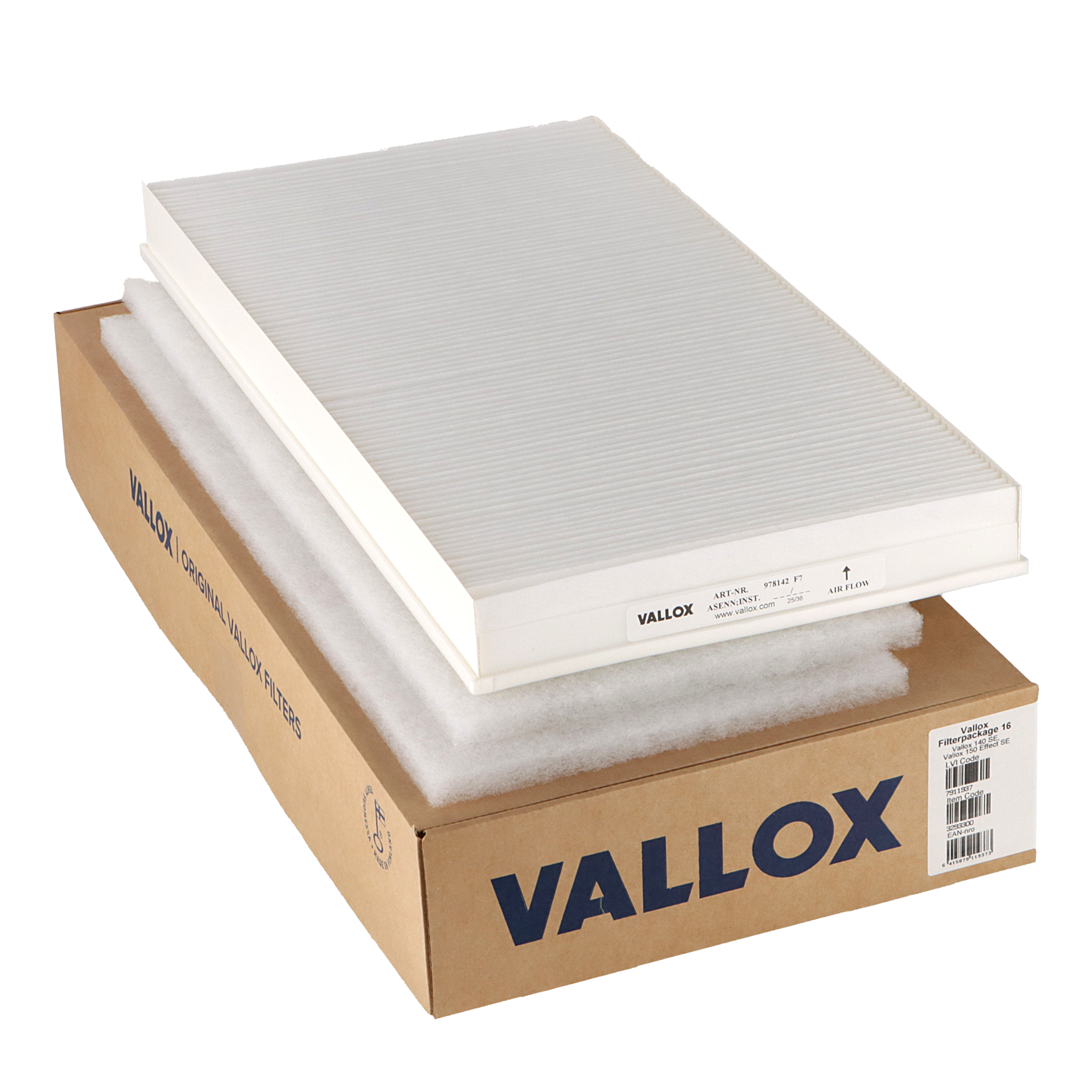Vallox 140 SE / 150 Effect SE Filterset Nr. 16 G4+G4+F7 (Original)