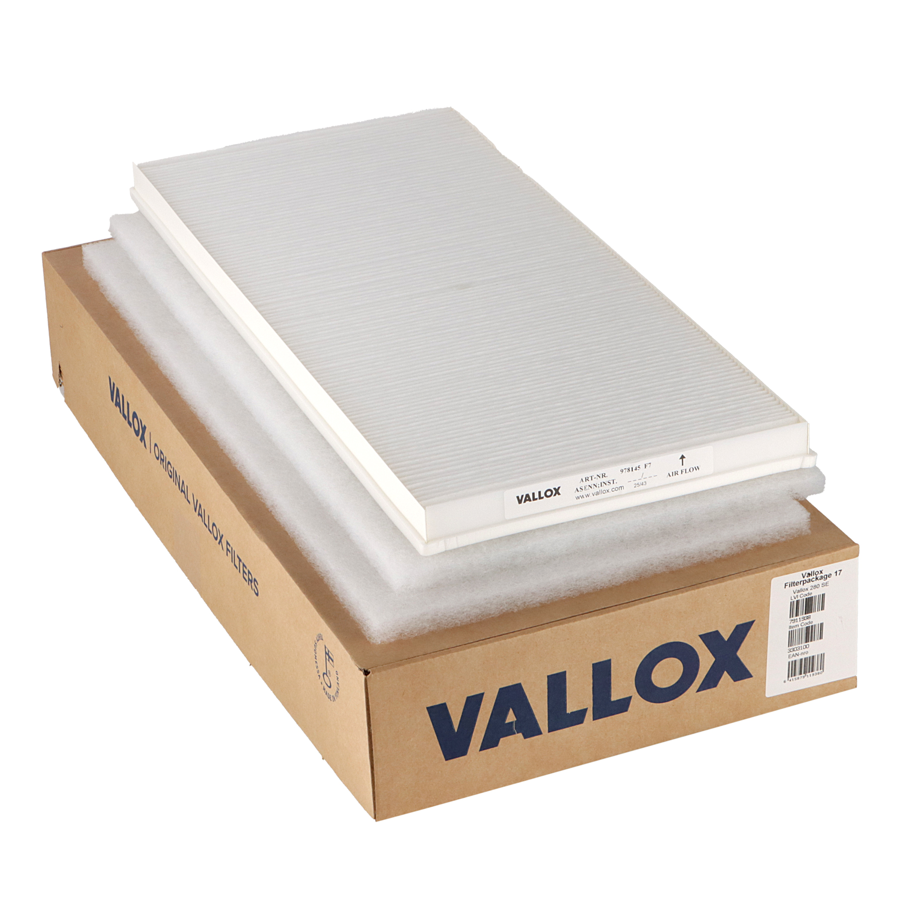 Vallox 280 SE-Filterset Nr. 17 G4+G4+F7 (Original)