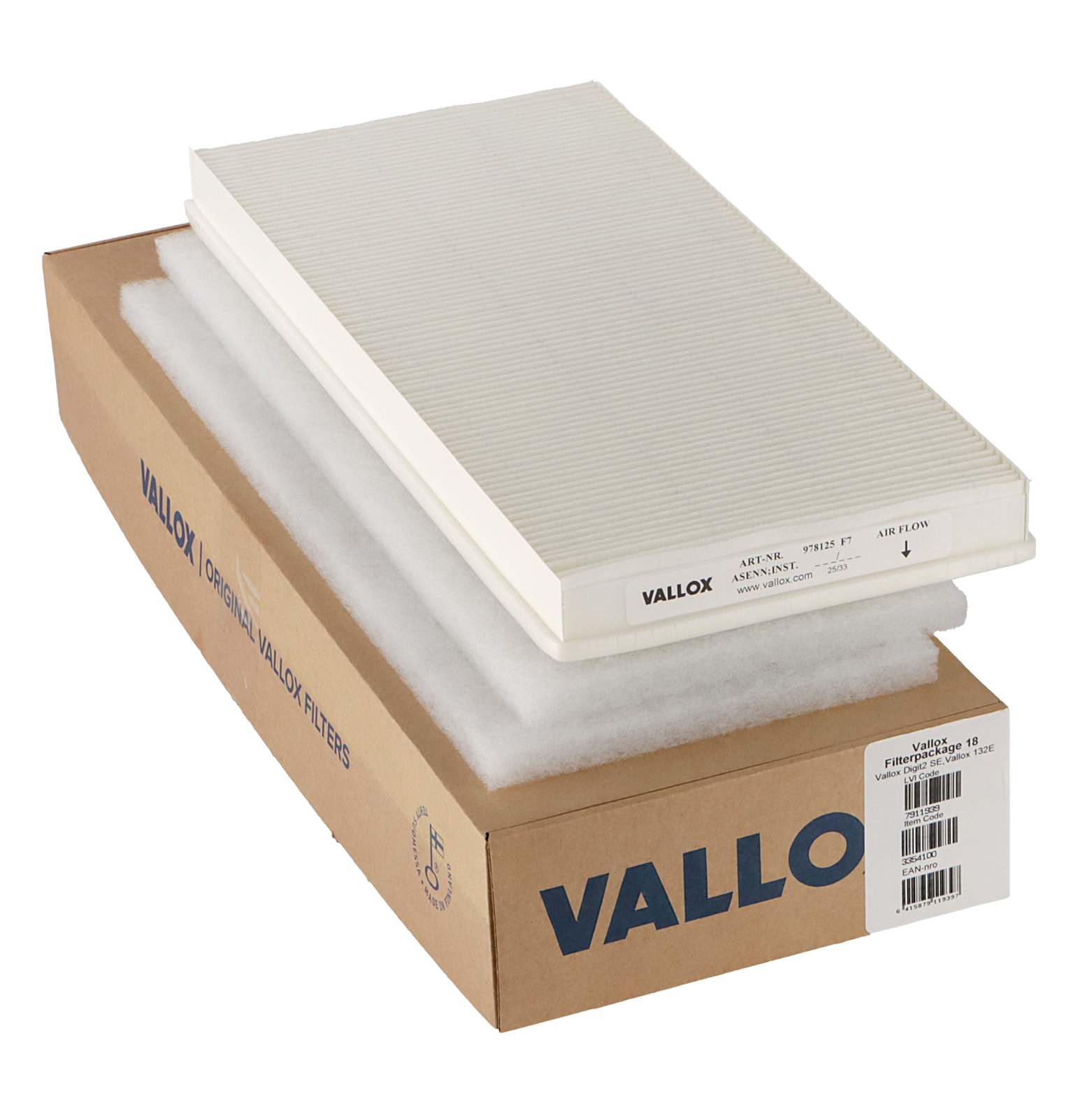 Vallox Digit2 SE / 132 E Filterset Nr. 18 G4+G4+F7 (Original)