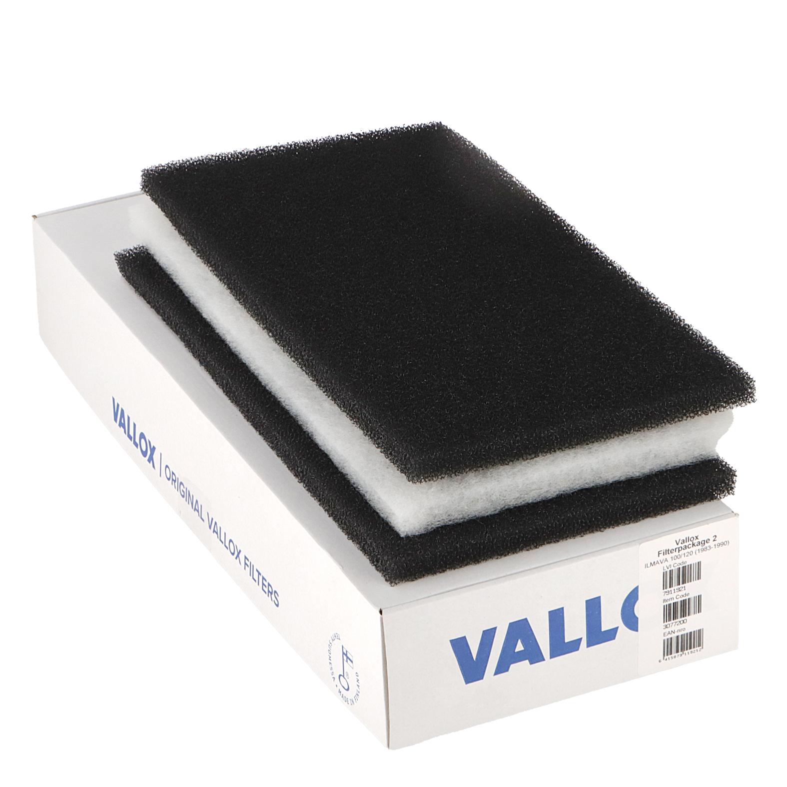 Vallox ILMAVA 100/120 (1983–1990) Filterset Nr. 2 G1+G1+G4 (Original)