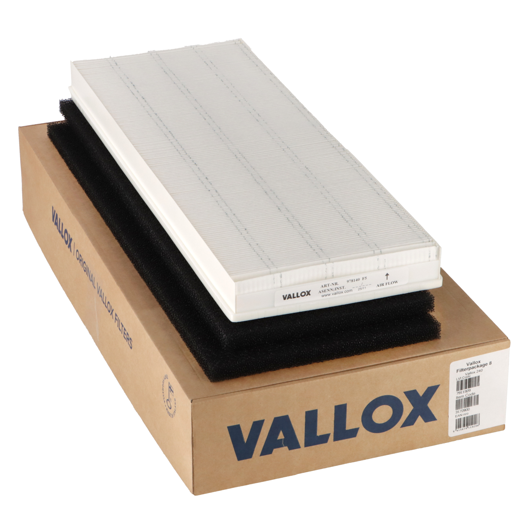 Vallox ILMAVA 240 Filterset Nr. 8 G1+G1+M5 (F5) (Original)