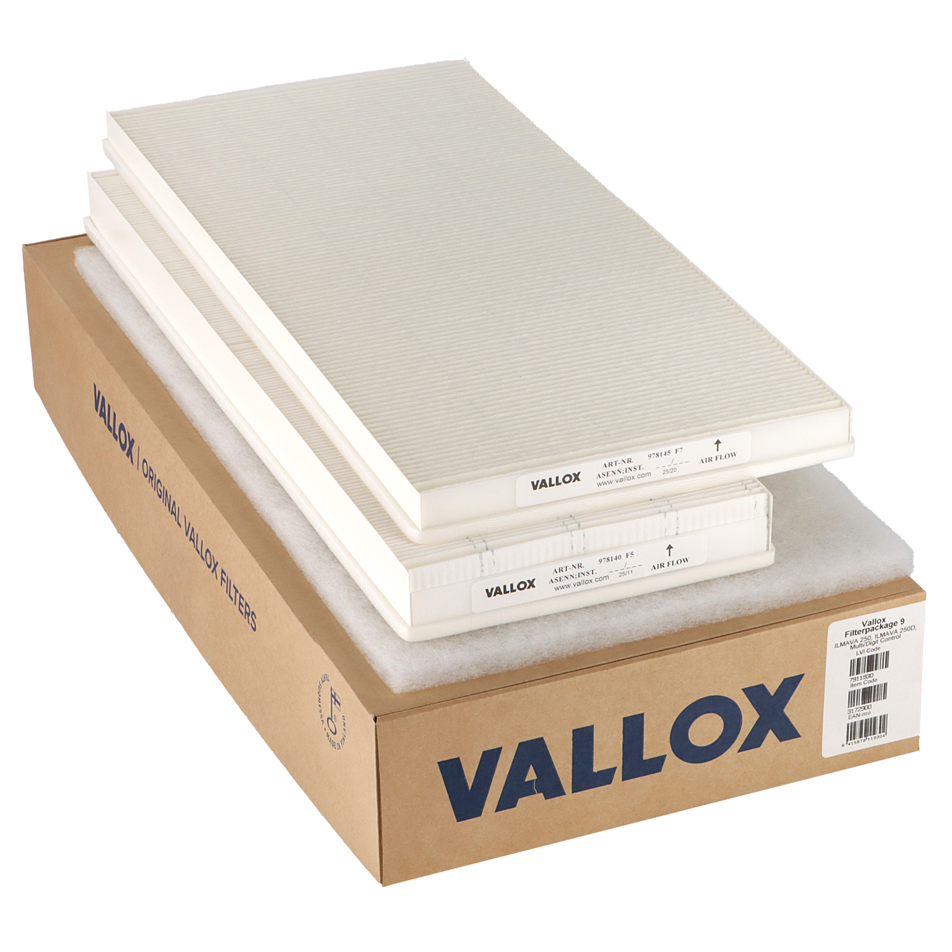 Vallox ILMAVA 250 D / 250 Multi/Digit Control-Filterset Nr. 9 G4+M5(F5)+F7 (Original)