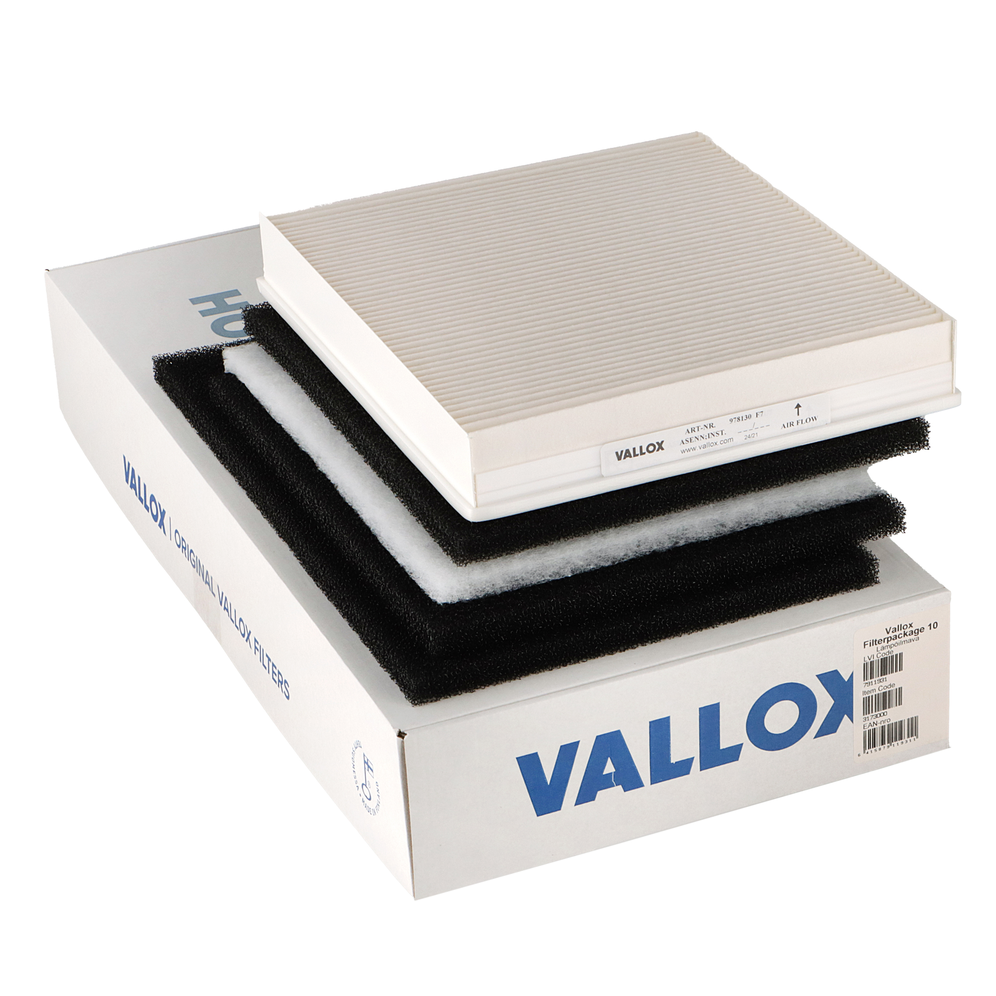 Vallox Lämpöilmava Filterset Nr. 10 G1+G1+G1+G4+F7 (Original)