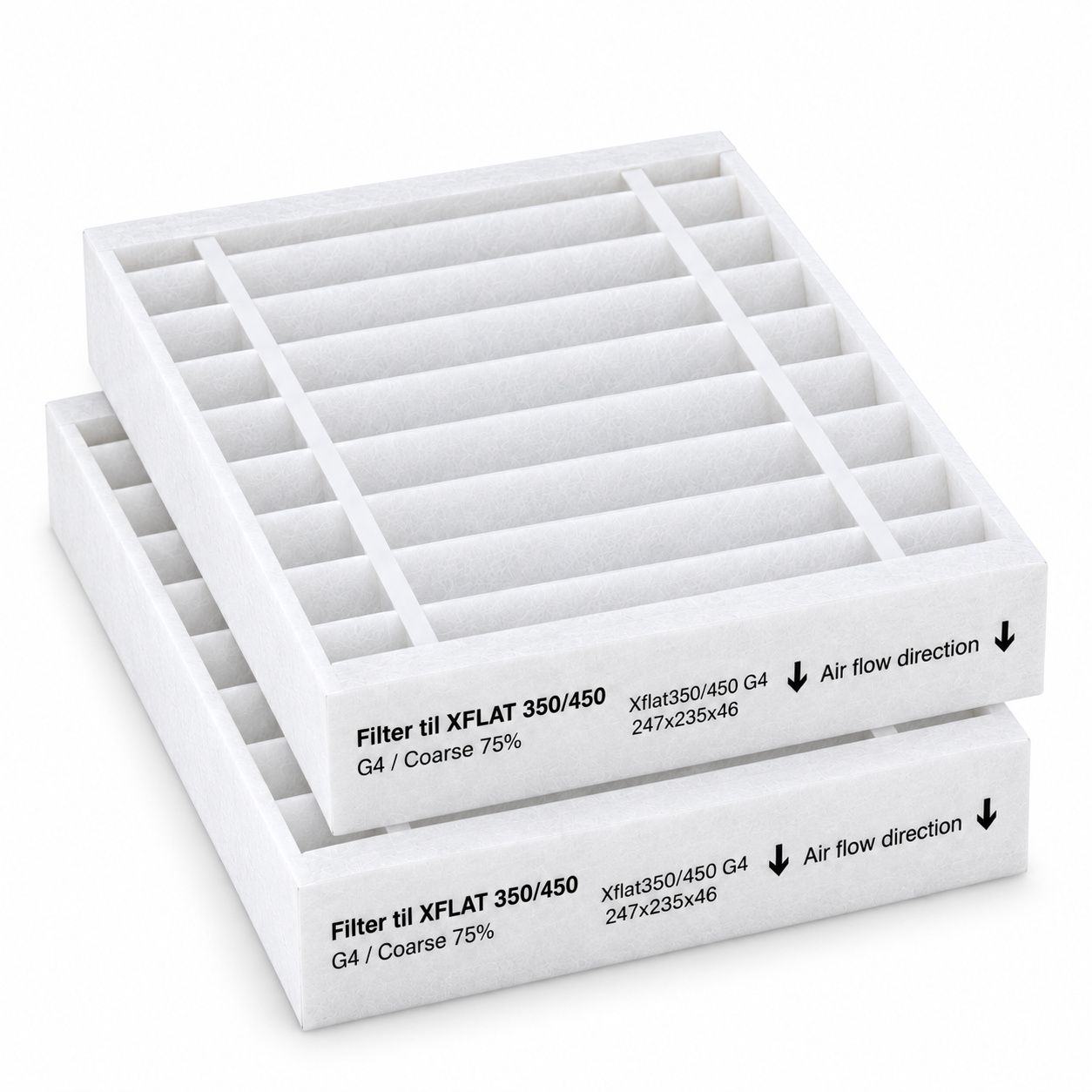 Xvent XFLAT 350 / 450 Filterset G4+G4 (Original) 247x235x46